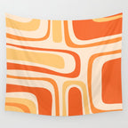 Palm Springs Midcentury Modern Abstract in Light Orange Tangerine Tones  Wall Tapestry Gallery Image 4