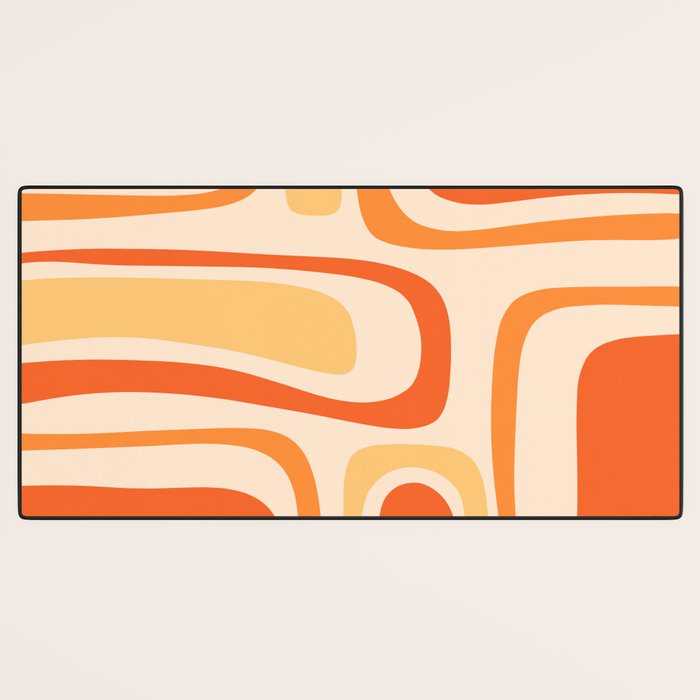 Palm Springs Midcentury Modern Abstract in Light Orange Tangerine Tones  Desk Mat Gallery Image 3