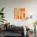 Palm Springs Midcentury Modern Abstract in Light Orange Tangerine Tones  Wood Wall Art Gallery Image 2