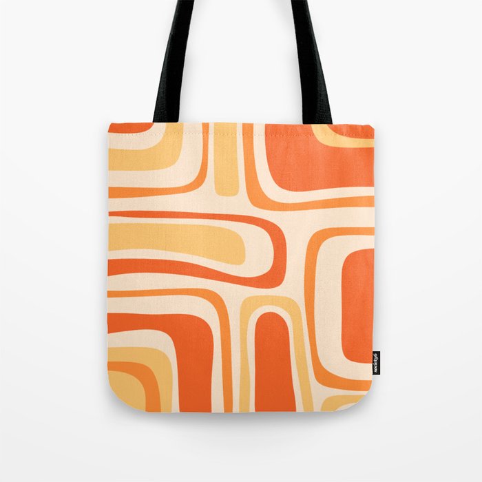 Palm Springs Midcentury Modern Abstract in Light Orange Tangerine Tones  Tote Bag Gallery Image 1