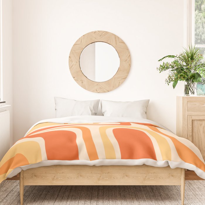 Palm Springs Midcentury Modern Abstract in Light Orange Tangerine Tones  Duvet Cover Gallery Image 3