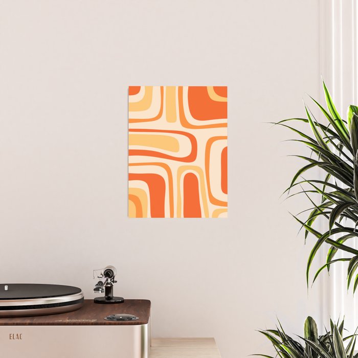 Palm Springs Midcentury Modern Abstract in Light Orange Tangerine Tones  Poster Gallery Image 2