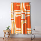Palm Springs Midcentury Modern Abstract in Light Orange Tangerine Tones  Window Curtain Gallery Image 5
