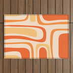 Palm Springs Midcentury Modern Abstract in Light Orange Tangerine Tones  Outdoor Rug Gallery Image 1