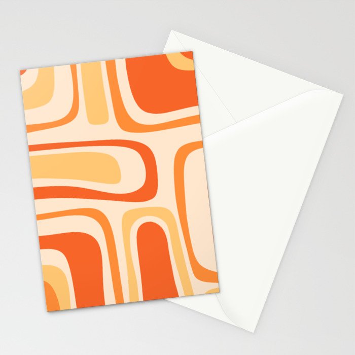 Palm Springs Midcentury Modern Abstract in Light Orange Tangerine Tones  Stationery Card Gallery Image 2
