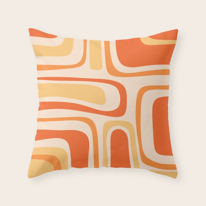 Palm Springs Midcentury Modern Abstract in Light Orange Tangerine Tones  Throw Pillow Gallery Image 6