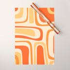 Palm Springs Midcentury Modern Abstract in Light Orange Tangerine Tones  Wrapping Paper Gallery Image 1