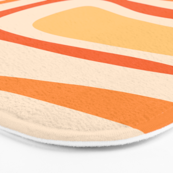 Palm Springs Midcentury Modern Abstract in Light Orange Tangerine Tones  Bath Mat Gallery Image 3