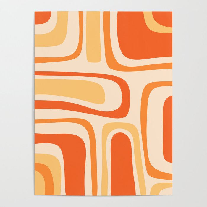 Palm Springs Midcentury Modern Abstract in Light Orange Tangerine Tones  Poster Gallery Image 4