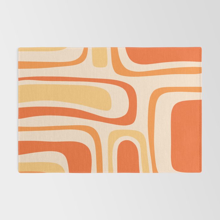 Palm Springs Midcentury Modern Abstract in Light Orange Tangerine Tones  Rug Gallery Image 2