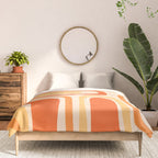 Palm Springs Midcentury Modern Abstract in Light Orange Tangerine Tones  Comforter Gallery Image 3