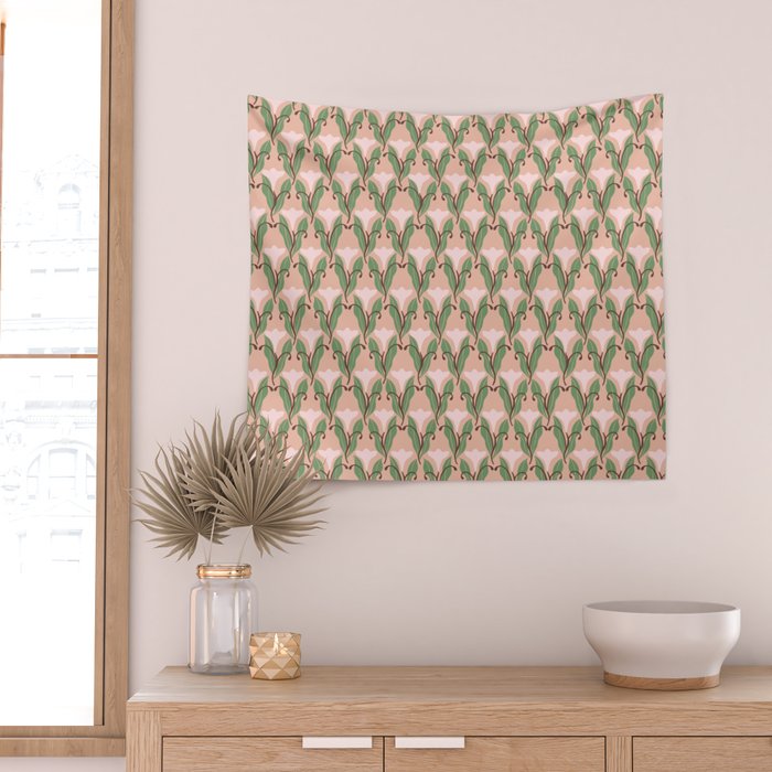 Tulip Whimsy - Vintage Nouveau Wall Tapestry Gallery Image 2