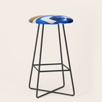 Mid Century Modern Abstract Minimalist Fun Colorful Shapes Marine Green Retro Vintage Fun Shapes Stool Gallery Image 1