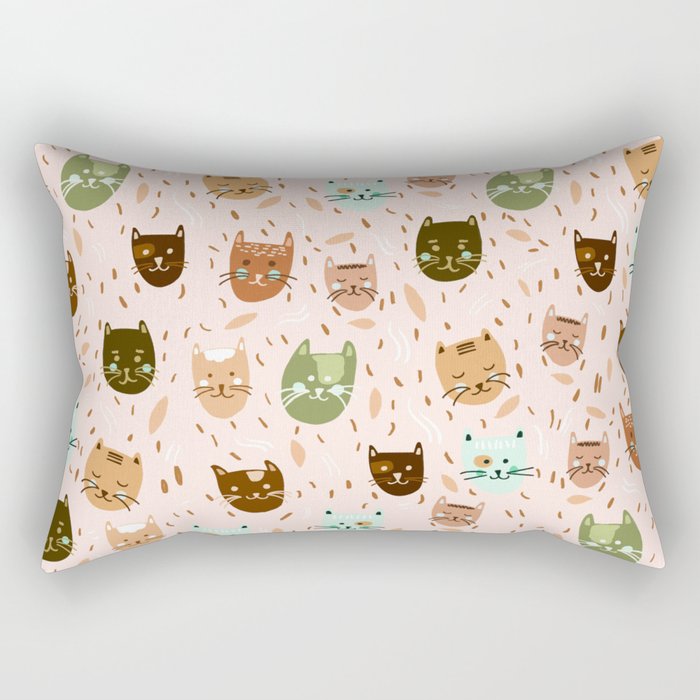 Cats pattern retro Rectangular Pillow Gallery Image 2