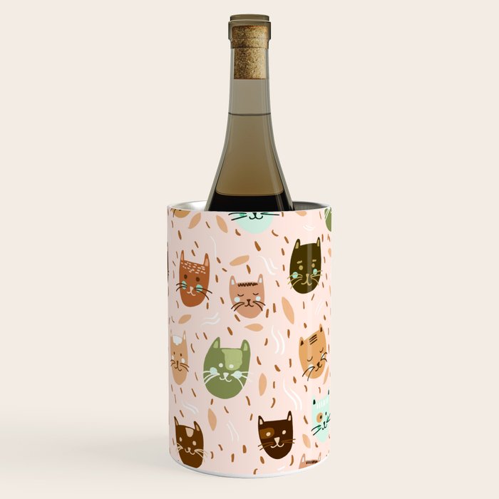 Cats pattern retro Wine Chiller Gallery Image 1