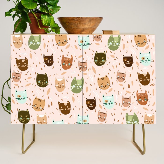 Cats pattern retro Credenza Gallery Image 1