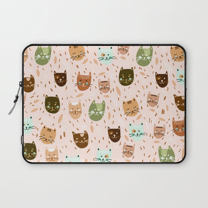 Cats pattern retro Laptop Sleeve Gallery Image 1