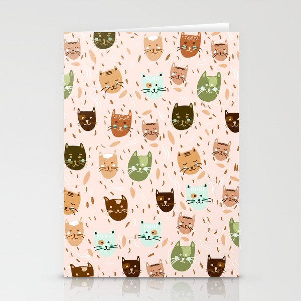 Cats pattern retro Stationery Card Gallery Image 1