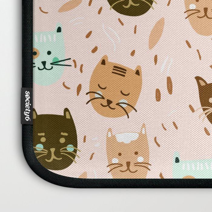 Cats pattern retro Laptop Sleeve Gallery Image 3