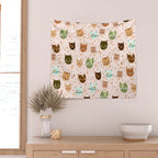Cats pattern retro Wall Tapestry Gallery Image 2