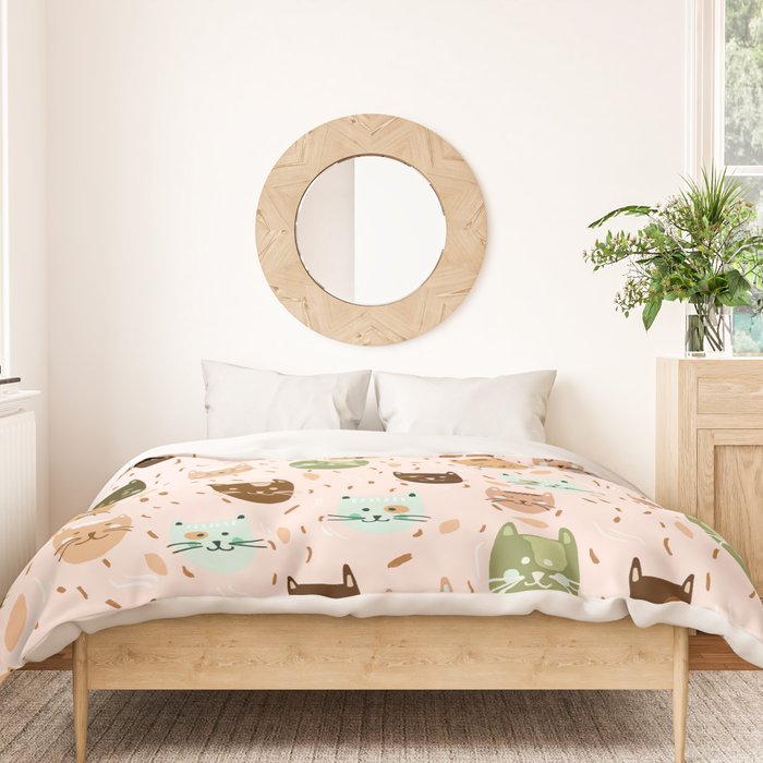 Cats pattern retro Duvet Cover Gallery Image 3