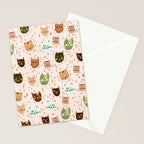 Cats pattern retro Stationery Card Gallery Image 2