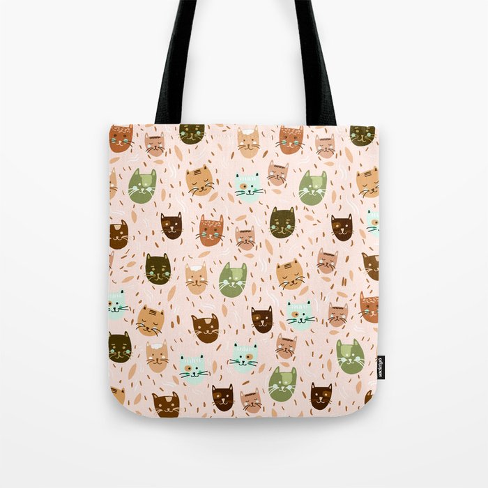 Cats pattern retro Tote Bag Gallery Image 1