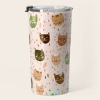 Cats pattern retro Travel Mug Gallery Image 3