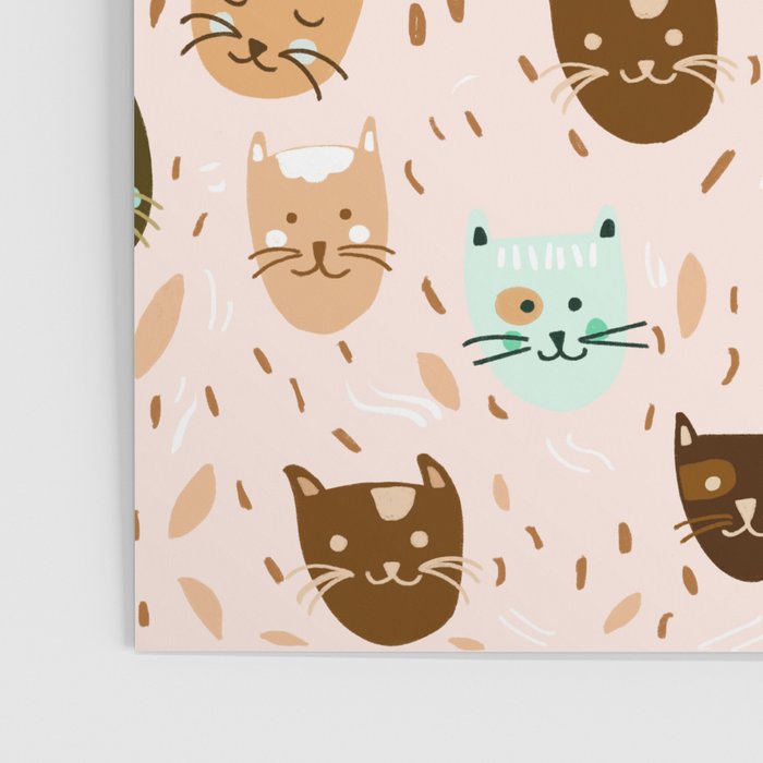Cats pattern retro Poster Gallery Image 3