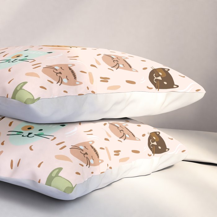 Cats pattern retro Pillow Sham Gallery Image 3