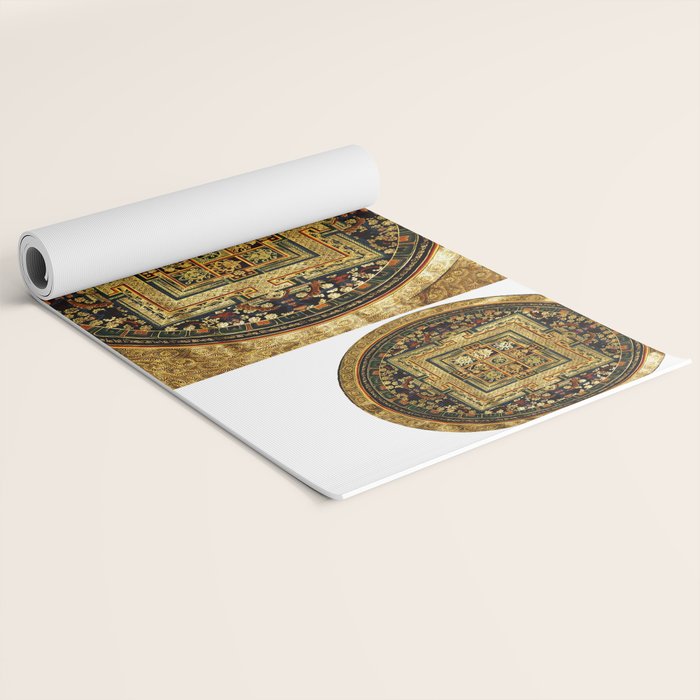 Gold Buddhist Psychedelic Mandala Yoga Mat Gallery Image 2