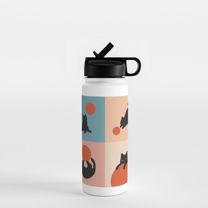 Cat and Sun 2x2 Water Bottle Gallery Image 1