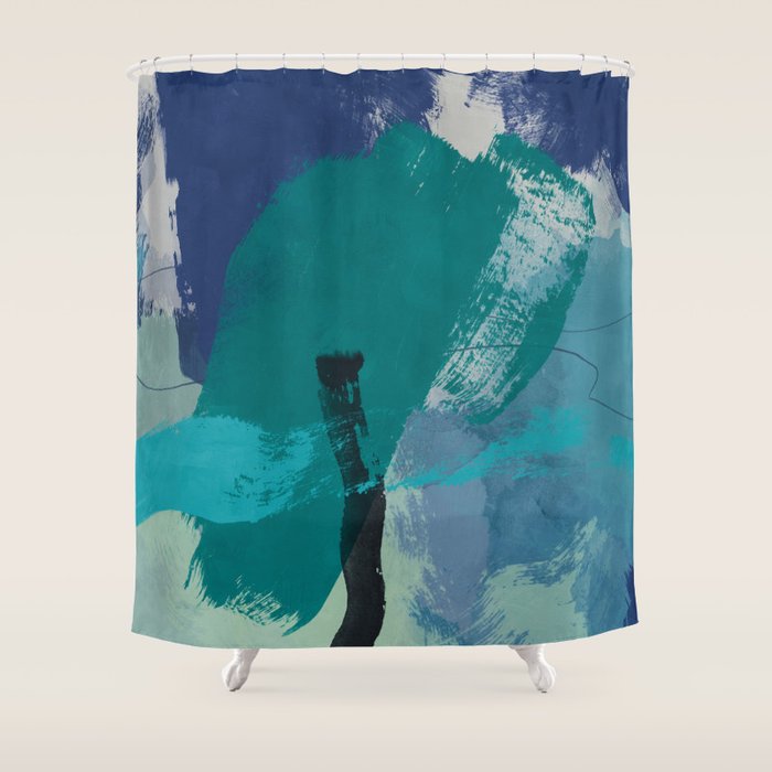 sea ocean abstract art 2021 2 Shower Curtain Gallery Image 1