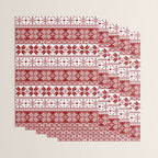 Red Winter Fair Isle Pattern Wrapping Paper Gallery Image 3