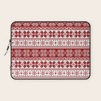 Red Winter Fair Isle Pattern Laptop Sleeve Gallery Image 1