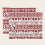 Red Winter Fair Isle Pattern Placemat Gallery Image 1