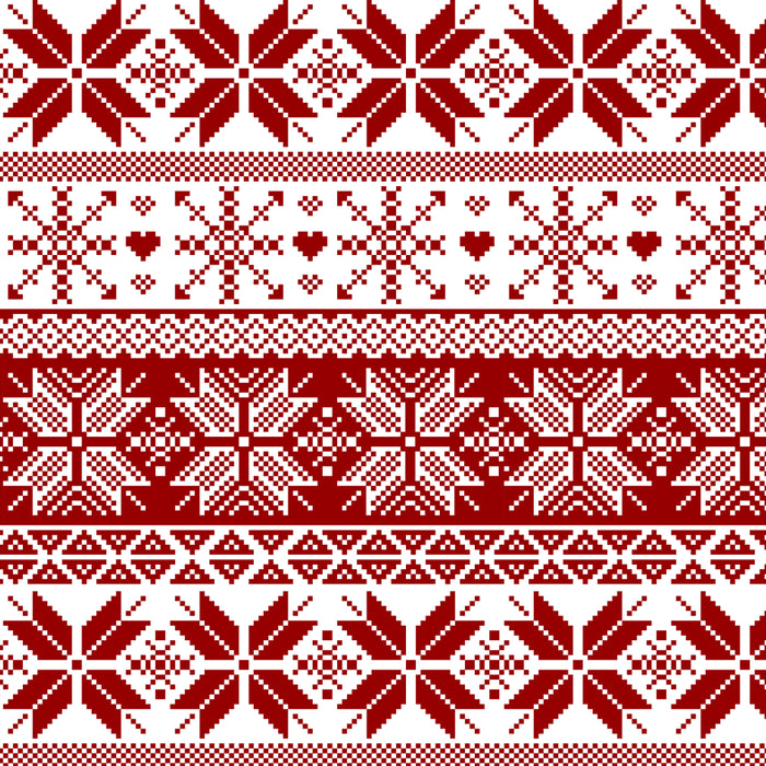 Red Winter Fair Isle Pattern Coffee Mug Gallery Image 2