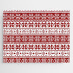 Red Winter Fair Isle Pattern Jigsaw Puzzle Gallery Image 1
