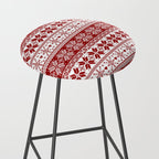 Red Winter Fair Isle Pattern Stool Gallery Image 2