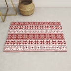 Red Winter Fair Isle Pattern Rug Gallery Image 1