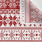 Red Winter Fair Isle Pattern Wall Tapestry Gallery Image 3