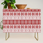 Red Winter Fair Isle Pattern Credenza Gallery Image 1