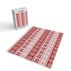 Red Winter Fair Isle Pattern Jigsaw Puzzle Gallery Image 2