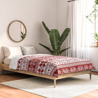 Red Winter Fair Isle Pattern Comforter Gallery Image 2