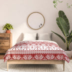 Red Winter Fair Isle Pattern Comforter Gallery Image 3