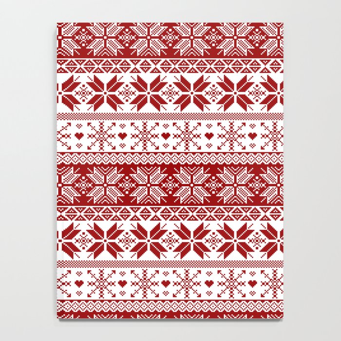 Red Winter Fair Isle Pattern Notebook Gallery Image 4