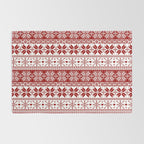 Red Winter Fair Isle Pattern Rug Gallery Image 2