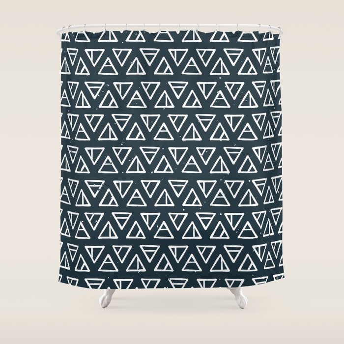 Alchemical Triangles > Navy Shower Curtain Gallery Image 1