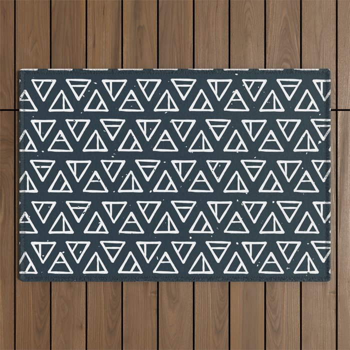 Alchemical Triangles > Navy Outdoor Rug Gallery Image 1