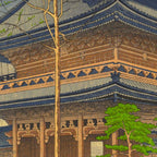 Rain in Higashi-Honganji Temple, Kyoto Asano Takeji Japanese Woodblock Print Coffee Mug Gallery Image 2